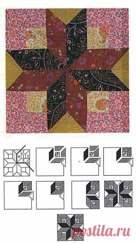 Озорные лоскутки - сайт о Kroykirе и лоскутному шитью - Узор «Аттические окна»