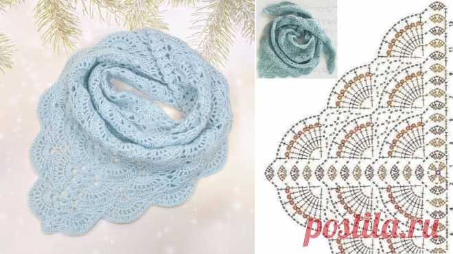 9 схем для вязания современных шалей крючком: станут достойным украшением гардероба, и согреют в прохладные осенние и зимние дни | Рукоделишна | Дзен
