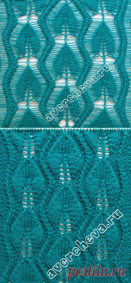 узор 596 со спущенными петлями | каталог вязаных спицами узоров