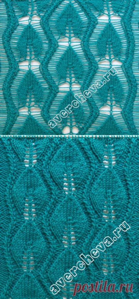 узор 596 со спущенными петлями | каталог вязаных спицами узоров