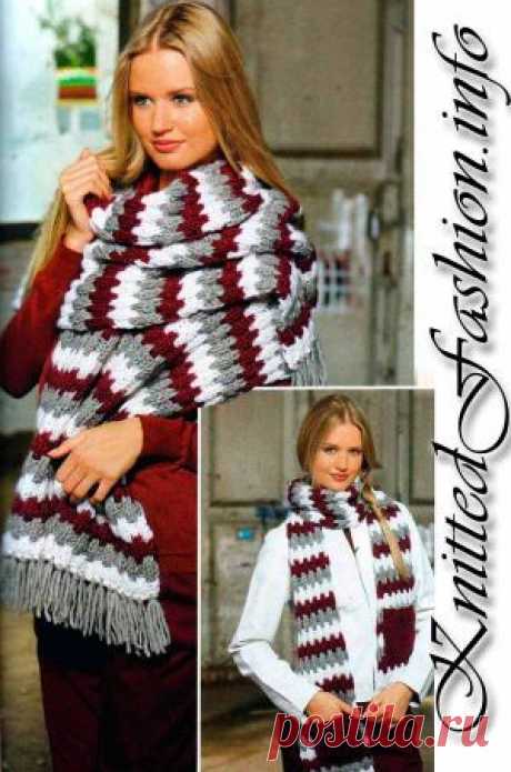 Шарф с карманами и палантин - KnittedFashion.info - Модное Вязание
