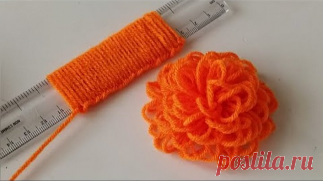 Hand Embroidery Amazing Trick | Easy Woolen Flower with Scale