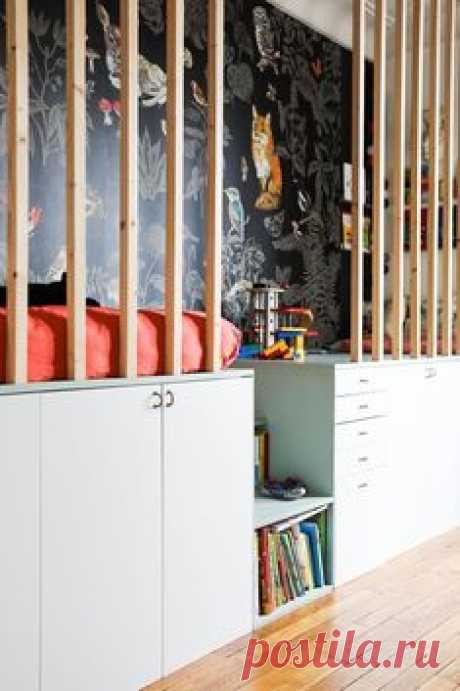 Chambre enfant cabane sur-mesure Papier peint Nathalie Lété Appartement Neuilly Amélie Colombet