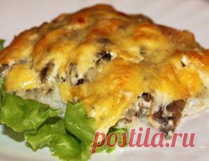 Треска с грибами