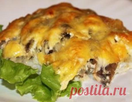 Треска с грибами