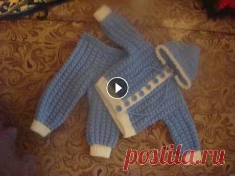 Костюмчик для малыша спицами. Часть 1.  suit for baby knitting В этой части разберем, как связать штанишки для малыша. Размер - на 1 - 1,5 лет. Пряжа - кавказская - 450 гр. ========================================...