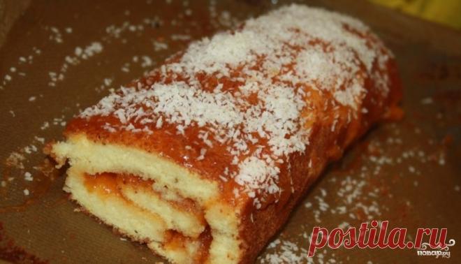 Бисквитный рулет на скорую руку - пошаговый кулинарный рецепт на Повар.ру