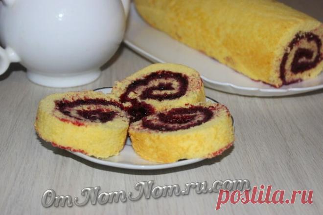 Рулет со смородиной перетертой с сахаром | Ом-ном-ном с Мариной М