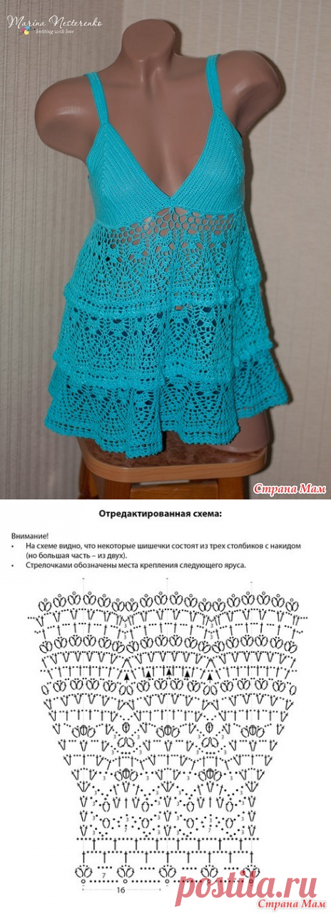 . Топ-туника для мамы, по мотивам сарафана Костуровой - Все в ажуре... (вязание крючком) - Страна Мам