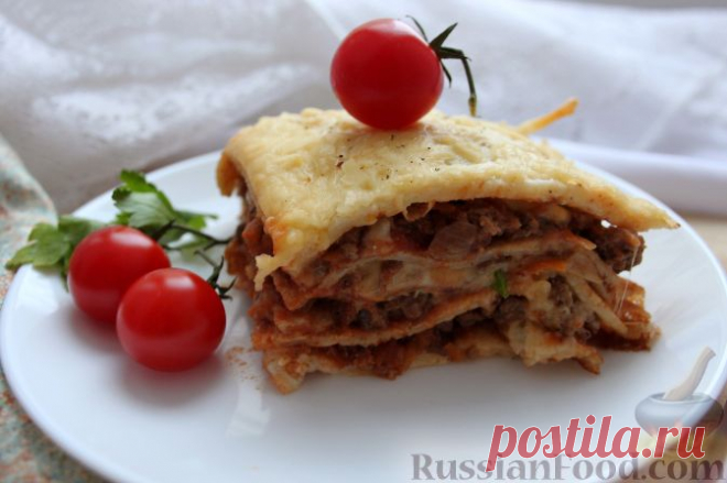 Рецепт: Лазанья из блинов на RussianFood.com