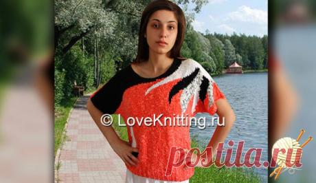 Пуловер «Оранжевое лето» | Loveknitting.ru