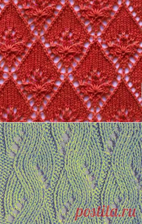 Красивые ажурные узоры спицами. Часть 4