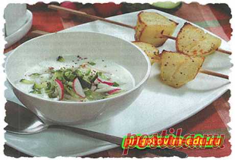 Окрошка с запеченным картофелем на кумысе — Кулинарные рецепты с фото и видео