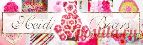 Heidi Bears и ее вязаные игрушки. Африканский цветок (схема для пятиугольника). /