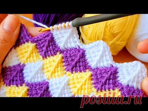 Super Easy Knitting krochet Tunisian beybi blanket