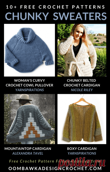Free Chunky Crochet Sweater Patterns This week for Free Pattern Friday we have a collection of Free Chunky Crochet Sweater Patterns for you to browse through!