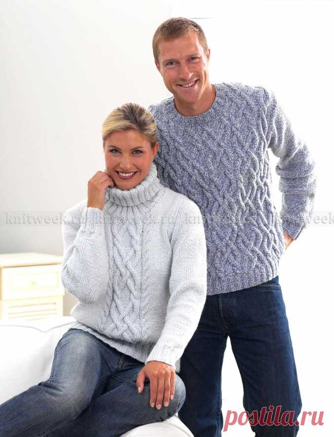 Пуловер с узором из аранов (Для него)