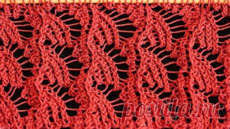 Ажурный узор «Ракушки» спицами