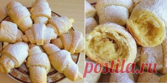 Очень вкусные, слоистые и рассыпчатые рогалики, просто тают во рту! | Вкусные рецепты