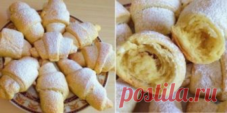Очень вкусные, слоистые и рассыпчатые рогалики, просто тают во рту! | Вкусные рецепты