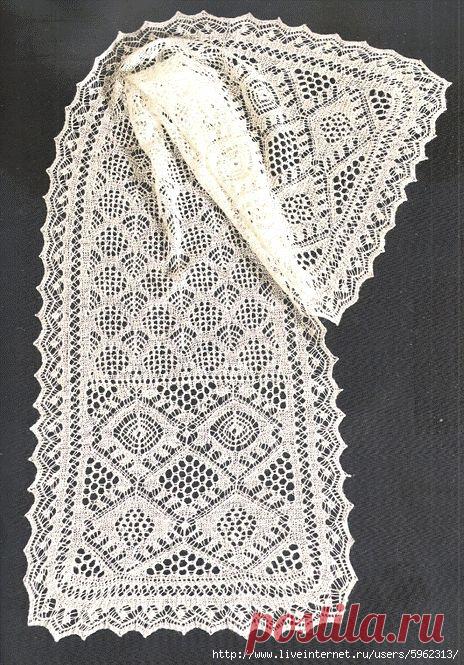 Ажурные палантины спицами, продолжение.. - САМОБРАНОЧКА рукодельницам, мастерицам