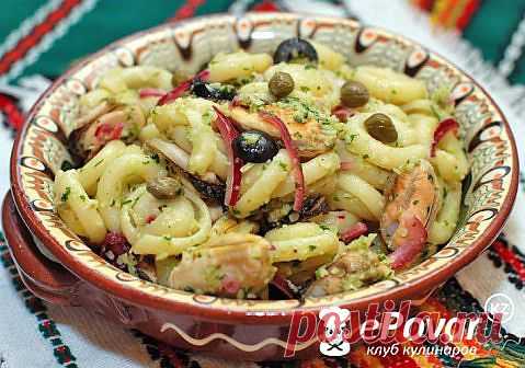 Паста с мидиями и каперсами — Рецепт приготовления с фото — Рецепты салатов, Салаты с морепродуктами