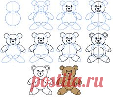 Как рисовать мишку Тедди