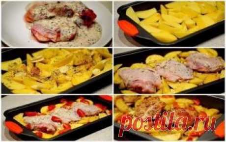 Маринованная курица в кефире, запечённая с картофелем с травами и чесноком Блюдо на каждый день и не только!