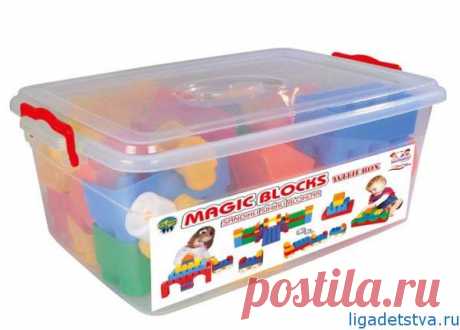 Конструктор Jumbo Magic Blocks 60 деталей в ведре. — Лига детства
