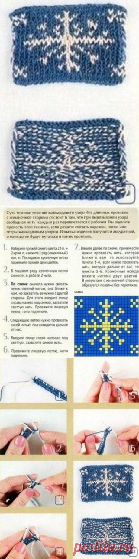 Жаккард без протяжек. Советы по вязанию