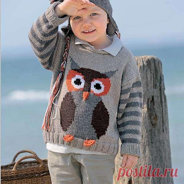 Джемпер с совой - делаем своими руками