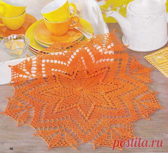 Круглая салфетка крючком. Схема. / knittingideas.ru