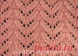 Простой красивый ажурный узор спицами - описание 