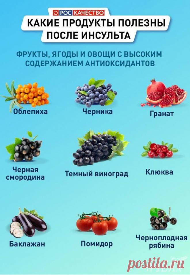 Какие продукты полезны после инсульта