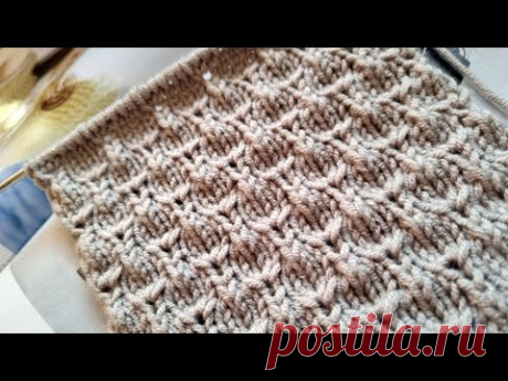 Очень милый фоновый узор спицами❤️🧶knitting pattern.