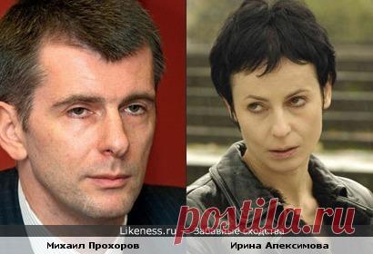 Миллиардер Михаил Прохоров и актриса Ирина Апексимова имеют родственные узы? :: Забавные сходства