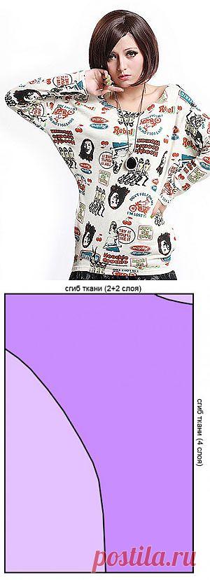 Как сшить кофту летучая мышь. | Узнаем, как сшить блузку летучая мышь.