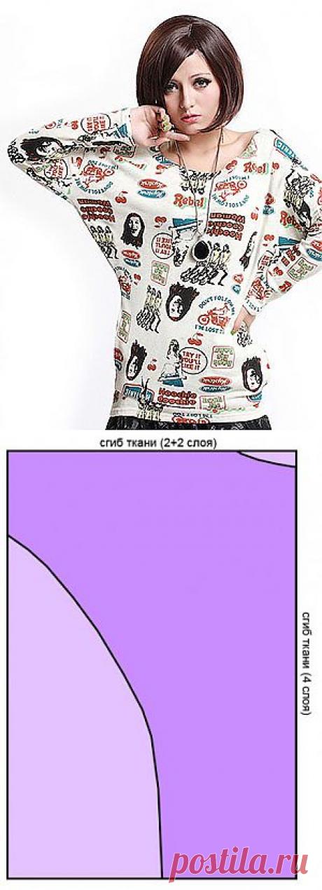 Как сшить кофту летучая мышь. | Узнаем, как сшить блузку летучая мышь.
