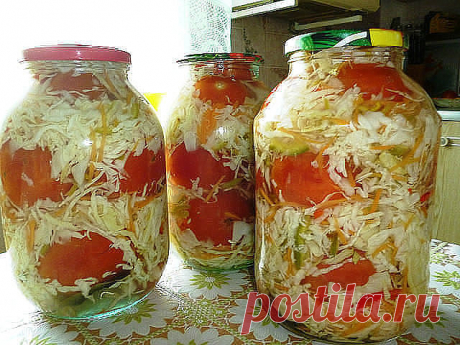 Томаты в капусте. Невероятно вкусные, на вкус напоминающие малосольные 


Попробуйте, и этот рецепт станет Вашим фаворитом!











Ингредиенты:
На 3-х литровую банку
капуста 1.5 кгтоматы 1.5 кгперец сладкий 2 штчеснок 150 грперец стручковый 1.5 штлистья смородины 1.5…