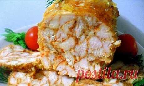 Лучшие кулинарные рецепты: Сногшибательный куриный рулет "Мраморный"