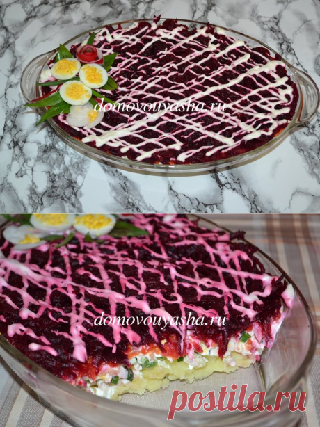 Салат Курица под шубой: классический рецепт.