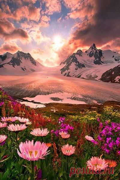 Sunset, Boundry Range, Alaska | noturno
