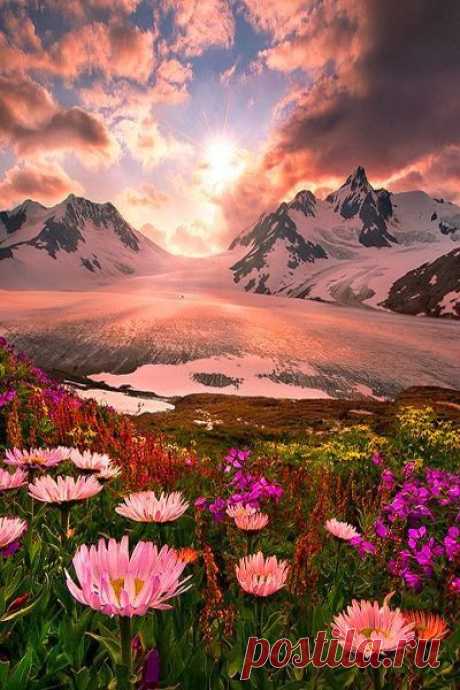 Sunset, Boundry Range, Alaska | noturno
