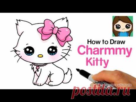 How to Draw a Cute Cat Easy | Sanrio Charmmy Kitty