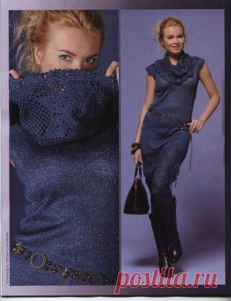 Стильное вязанное платье