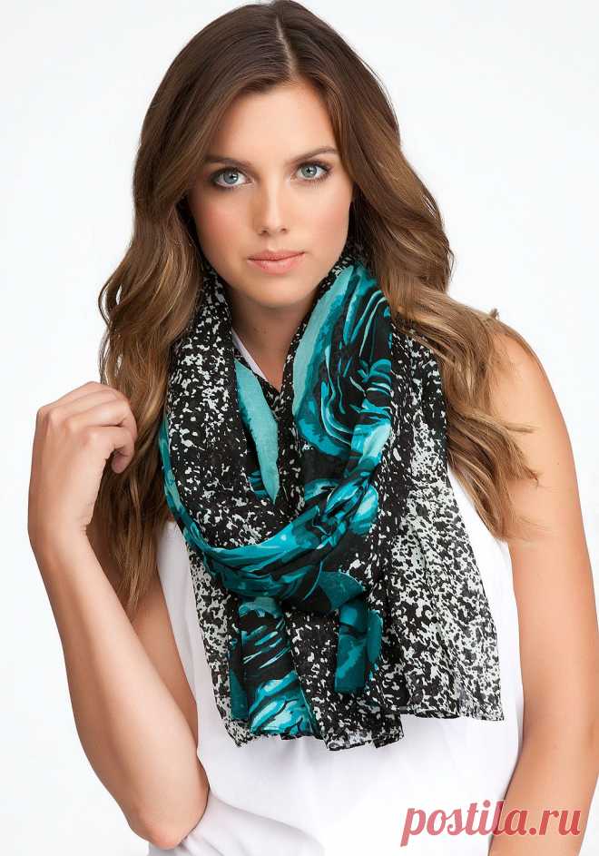 bebe | Rose Mixed Media Scarf - Hats & Scarves