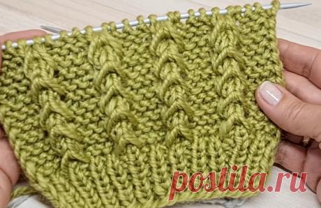 Очень красивый узор для свитера, кардигана,шапки и не только.Очень объёмные вертикальные полосы просто шикарно смотрятся на всех видах пряжи. Раппорт узора 5 петель и 4 ряда в высоту.