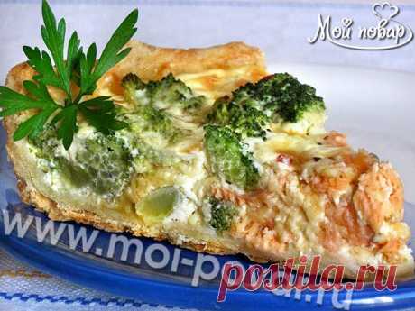 Пирог с семгой и брокколи (киш лорен) -кулинарный рецепт.
