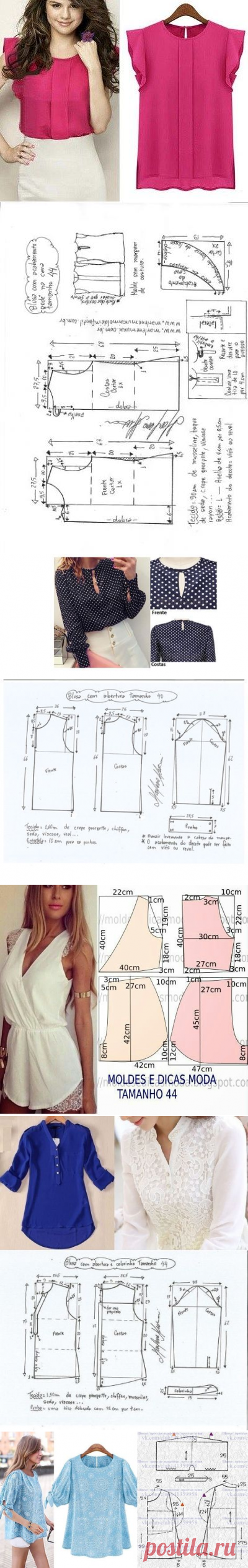 Новая подборка летних блузок + выкройки