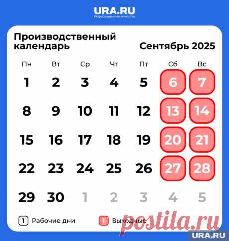 ПРОИЗВОДСТВЕН.КАЛЕНДАРЬ-ПРАЗДНИКИ на СЕНТЯБРЬ 2025: выходные, советы по планированию отпуска